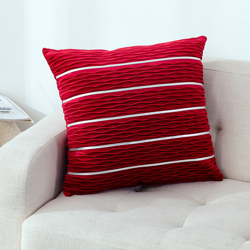 Simple Luxury Striped Velvet Pillow Cover Pillow Cushion Cover Pillow Case Covers for Sofa Flannel Velvet Sofa Cushion Cover null