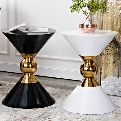 Light luxury style side table post-modern Mini removable sofa corner American black and white New Chinese style stainless steel corner table null