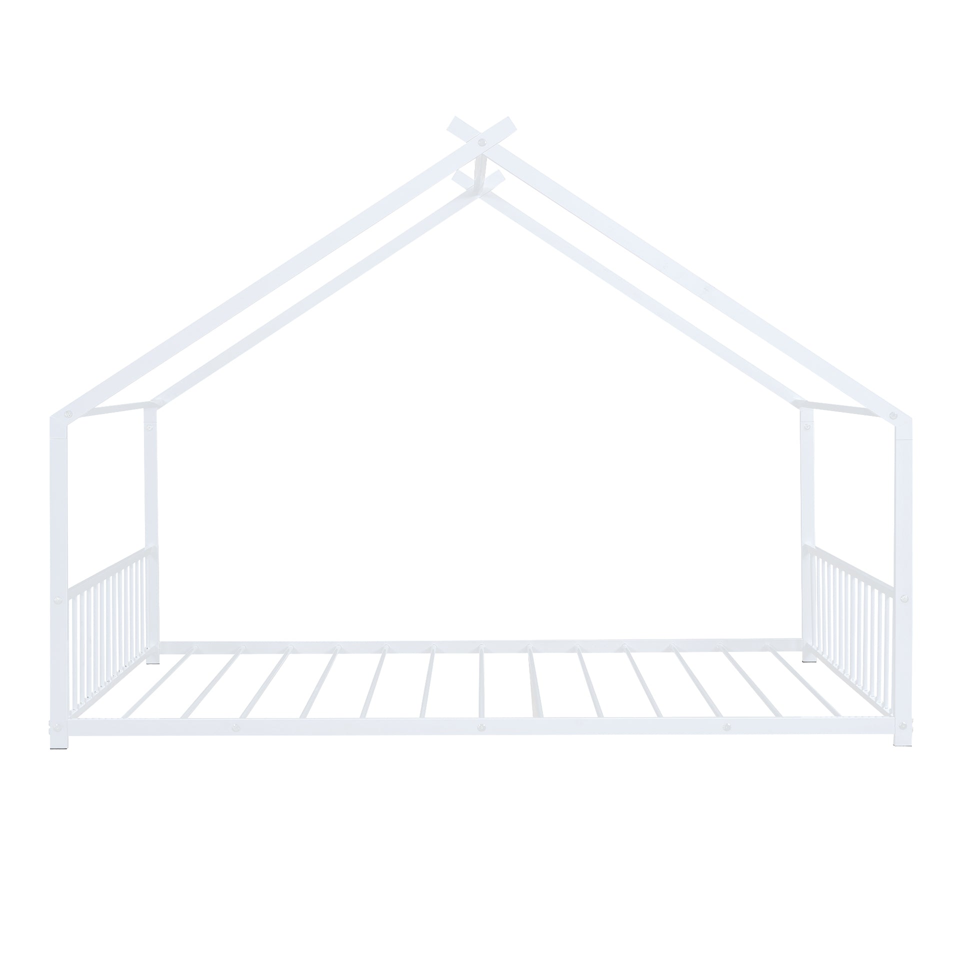 Twin Montessori Teepee House Bed with fabric tent and wooden frame, ideal for children's bedroom play and sleep area.