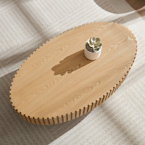 Modern Fluted Round Coffee Table - Morderncharm store