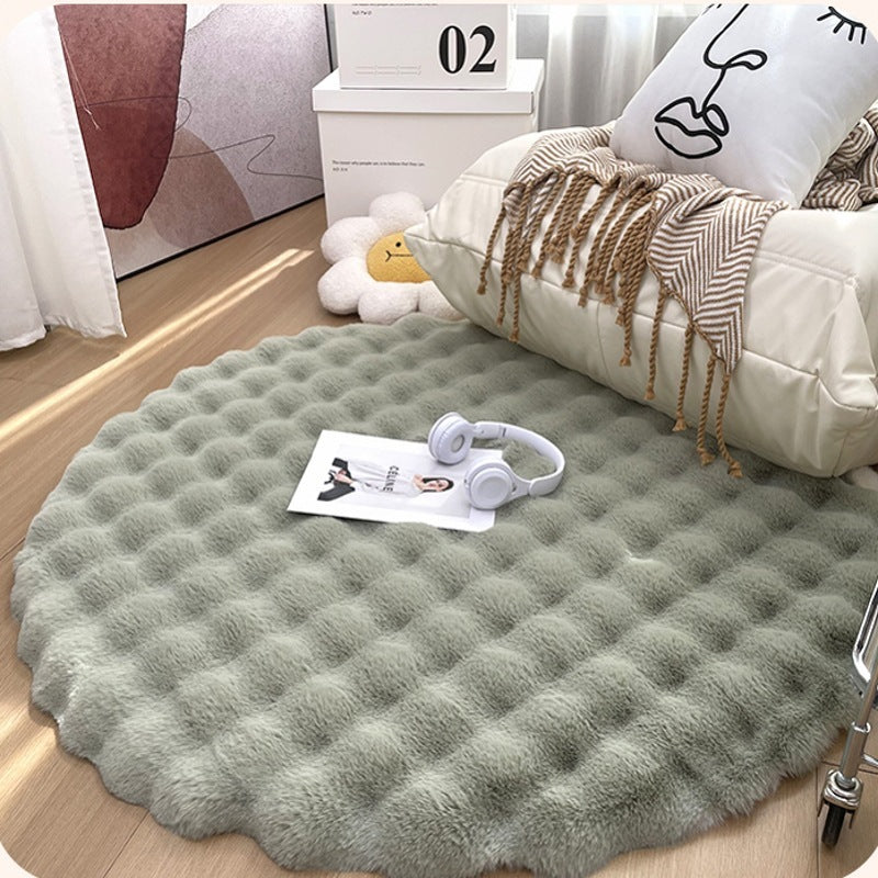 Plush Round Carpet Sofa Living Room Coffee Table Bedroom Cloakroom Dressing Table Carpet White Round Mat null