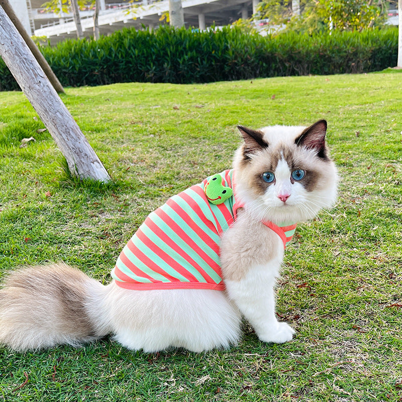 Striped Clothes Small Dog Pet Clothes Vest Type null