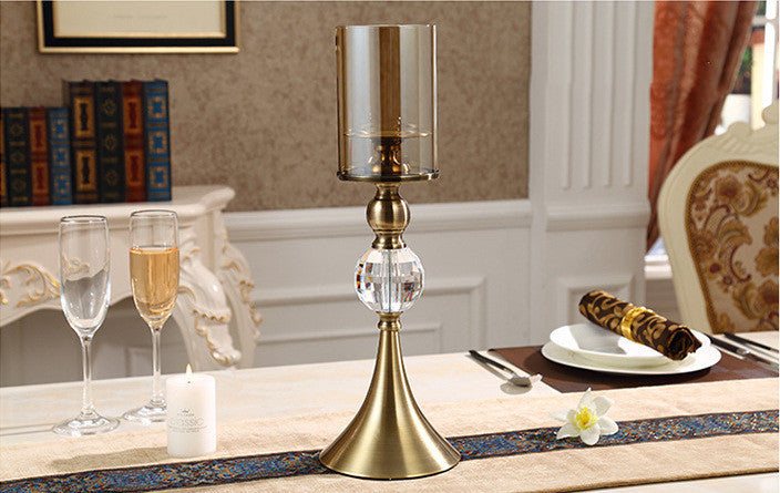 Fashion Simple Dining Table Glass Candle Holder Home Decoration Crafts null