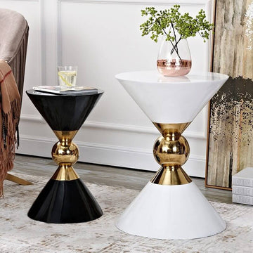 Light luxury style side table post-modern Mini removable sofa corner American black and white New Chinese style stainless steel corner table null