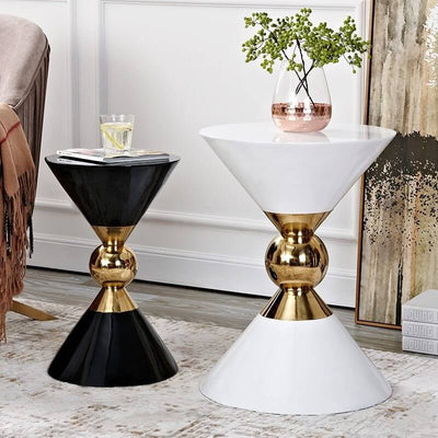 Light luxury style side table post-modern Mini removable sofa corner American black and white New Chinese style stainless steel corner table null