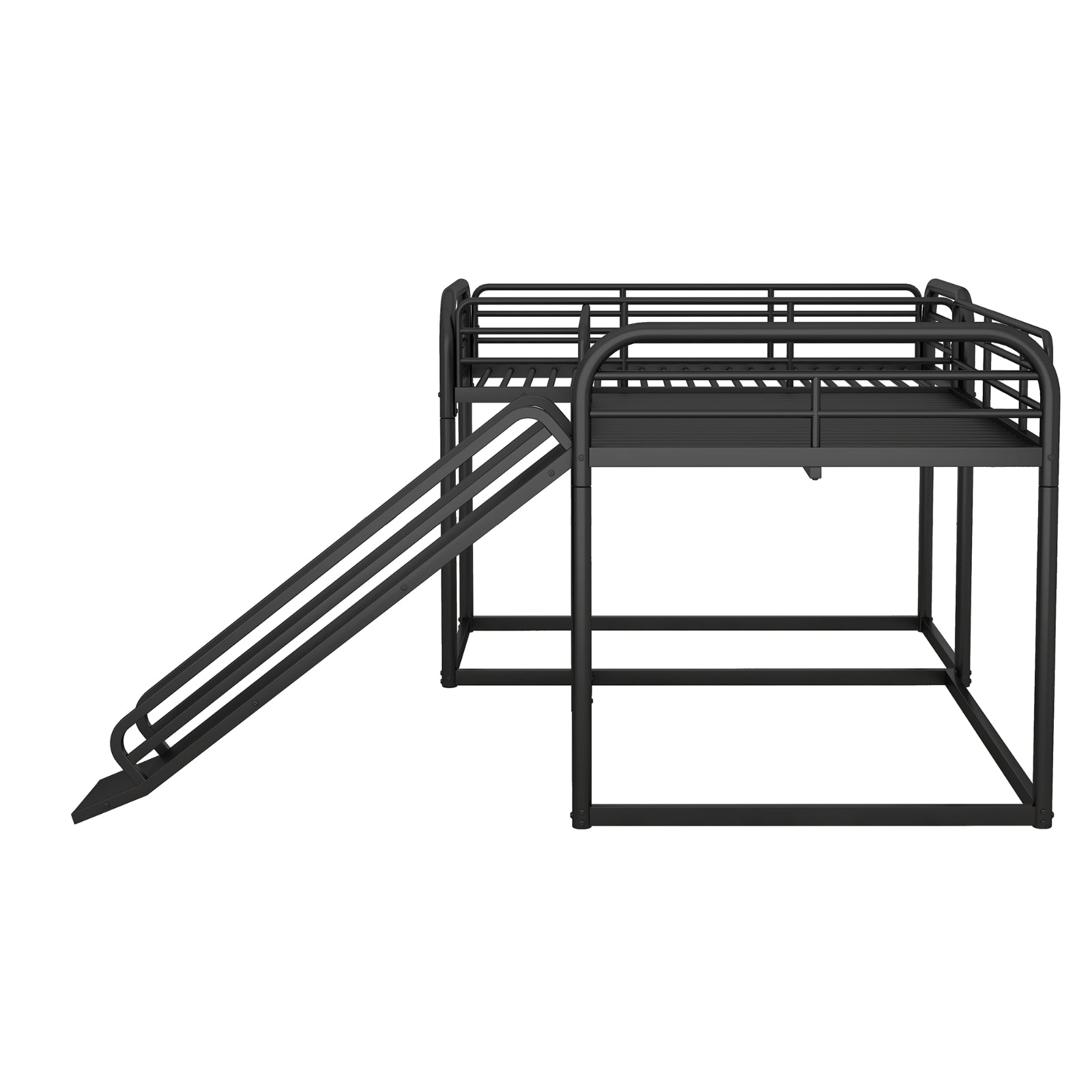 Wooden Montessori floor house bed for children with a cozy, open design, ideal for a safe and stylish bedroom space.
