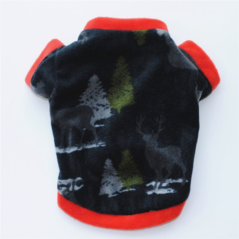 Dog Christmas Clothing Optional Classic Pattern Christmas Hat Ginger Cake Autumn And Winter Pullover Fluffy Jacket Warm Hoodie null