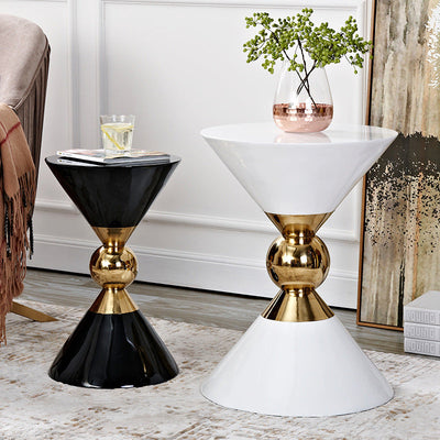 Light luxury style side table post-modern Mini removable sofa corner American black and white New Chinese style stainless steel corner table null