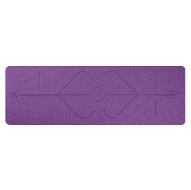 Non Slip TPE Yoga Mat Position Line Beginner null