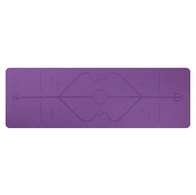 Non Slip TPE Yoga Mat Position Line Beginner null