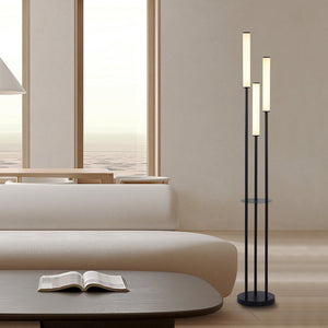 Creative Acrylic Floor Lamp Beside Sofa And Coffee Table In Living Room null