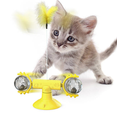 Cat Rotating Windmill Multi-Function Toys Itch Scratching Device Teeth Shining Toy null