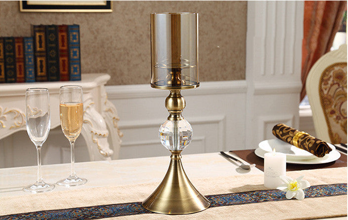 Fashion Simple Dining Table Glass Candle Holder Home Decoration Crafts null