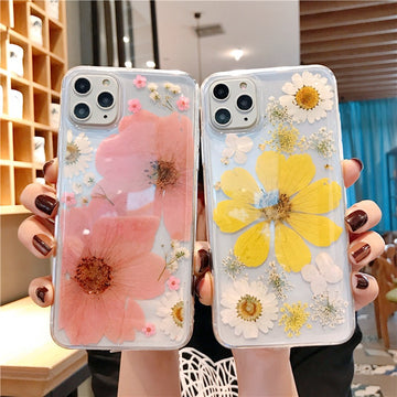 Real Pressed Flower Clear Phone Case