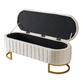 Luxury Tufted Ottoman Bench with Gold C-Frame Base - Morderncharm store