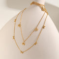 European and American style stainless steel necklace featuring a flat cross chain with a bow design.