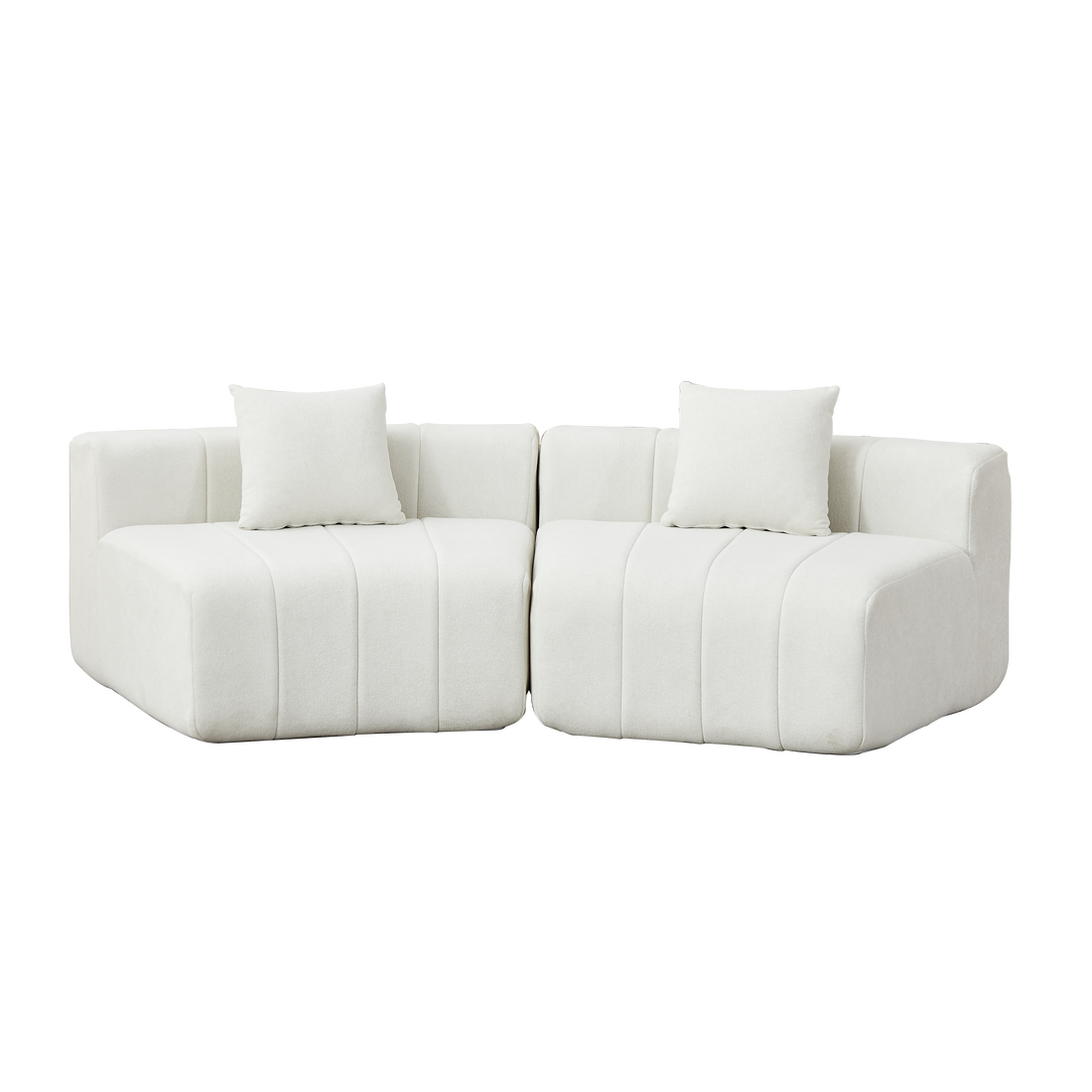 Chenille Curved Sectional Sofa With 2 Pillows,Curved Symmetrical Modular Semi Circular Sofa Sectional For Bedroom, Living Room, Office For Leisure Or Nap, Reading Room, And Lobby - Morderncharm store