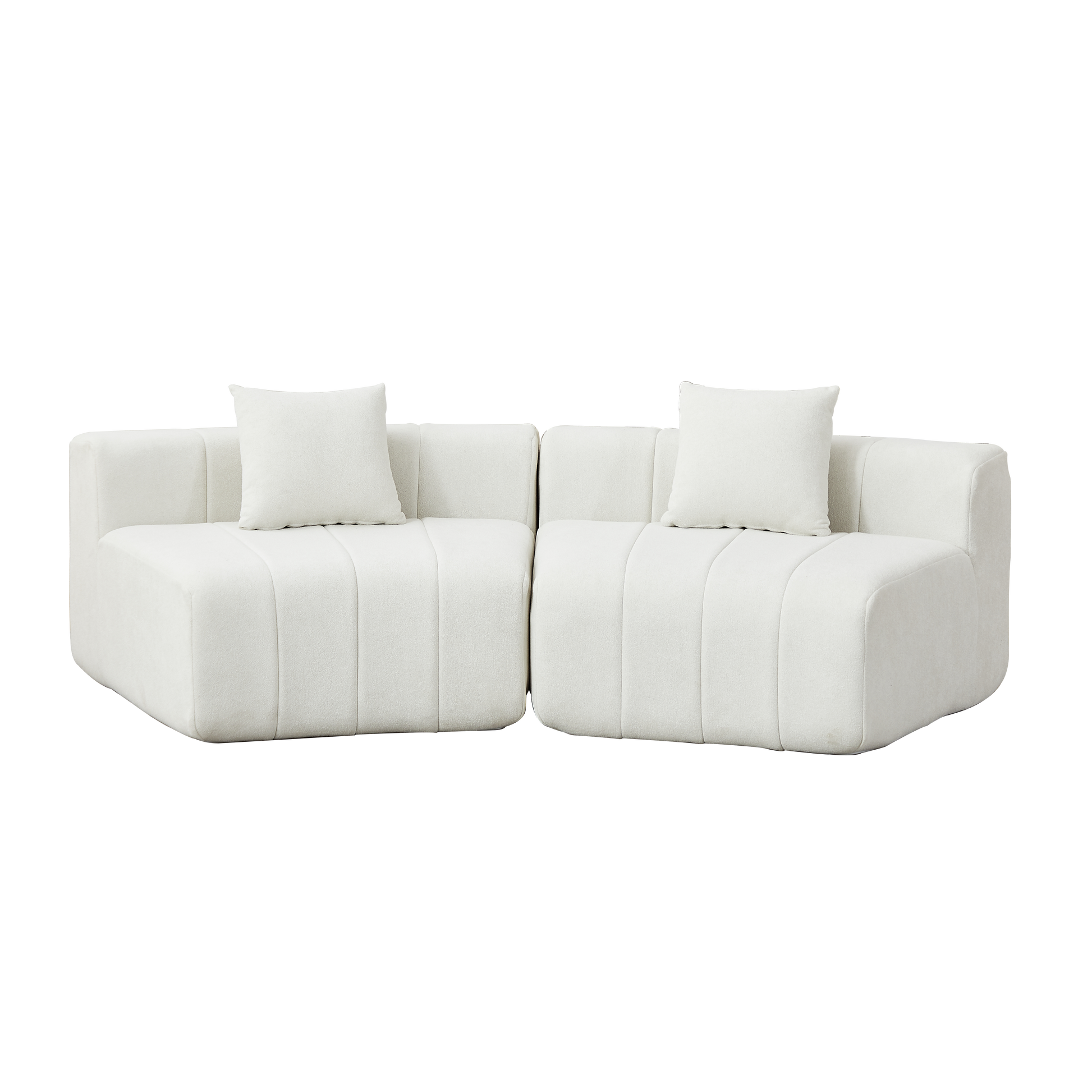 Chenille Curved Sectional Sofa With 2 Pillows,Curved Symmetrical Modular Semi Circular Sofa Sectional For Bedroom, Living Room, Office For Leisure Or Nap, Reading Room, And Lobby - Morderncharm store