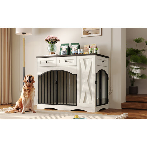 Smart Pet™ 3-in-1 Furniture Dog Crate and feeding station