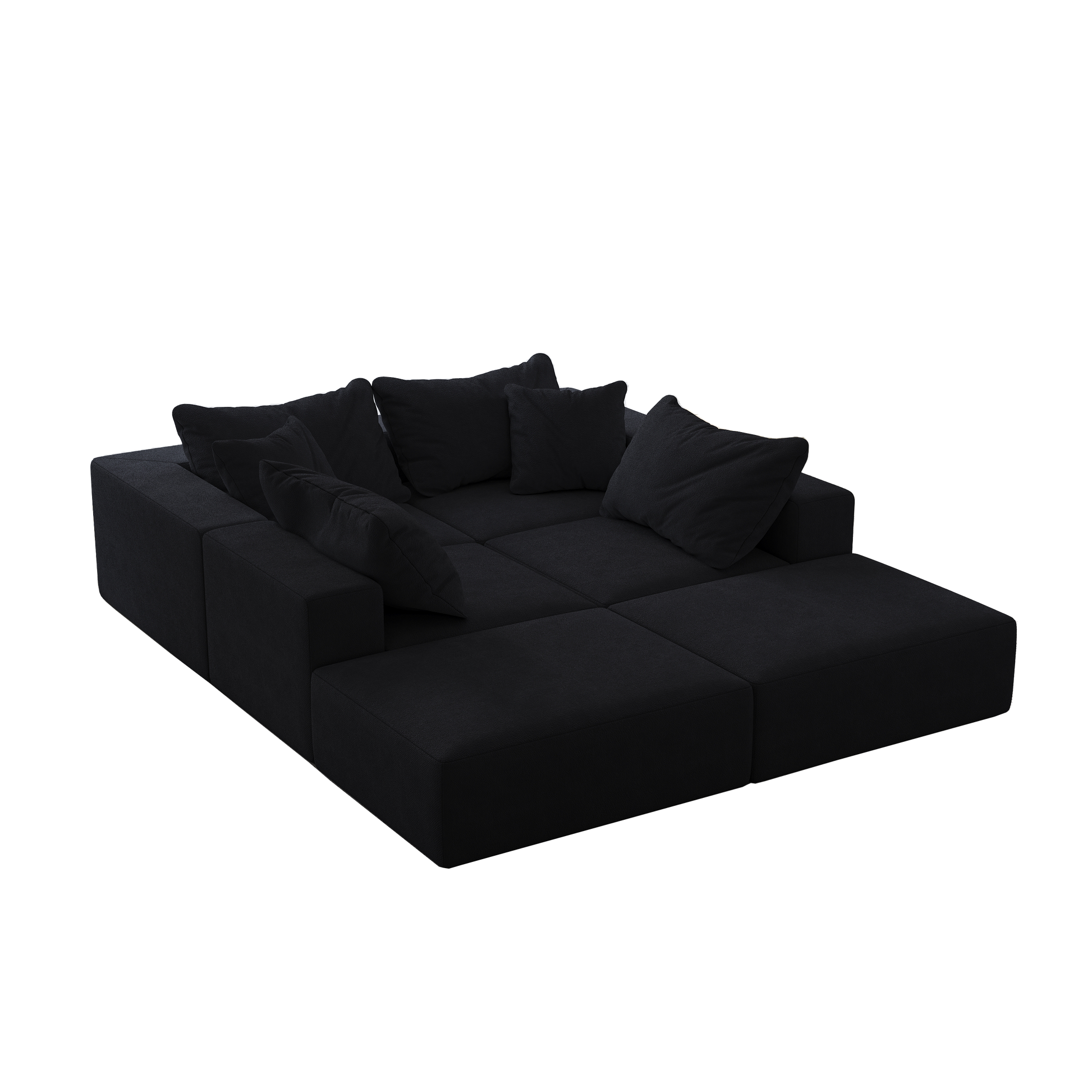 Oversized Sponge Cloud Sofa,Modern Upholstered Sectional Sofa Couch Set,Modular 162 L Shaped Sectional Living Room Sofa Set With 6 Pillows,Free Combination Sofa Couch For Living Room,Bedroom - Morderncharm store
