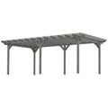 12’ x 20’ Outdoor Pergola, Wood Gazebo Grape Trellis with Stable Structure for Climbing Plant Support, Gray - Morderncharm store