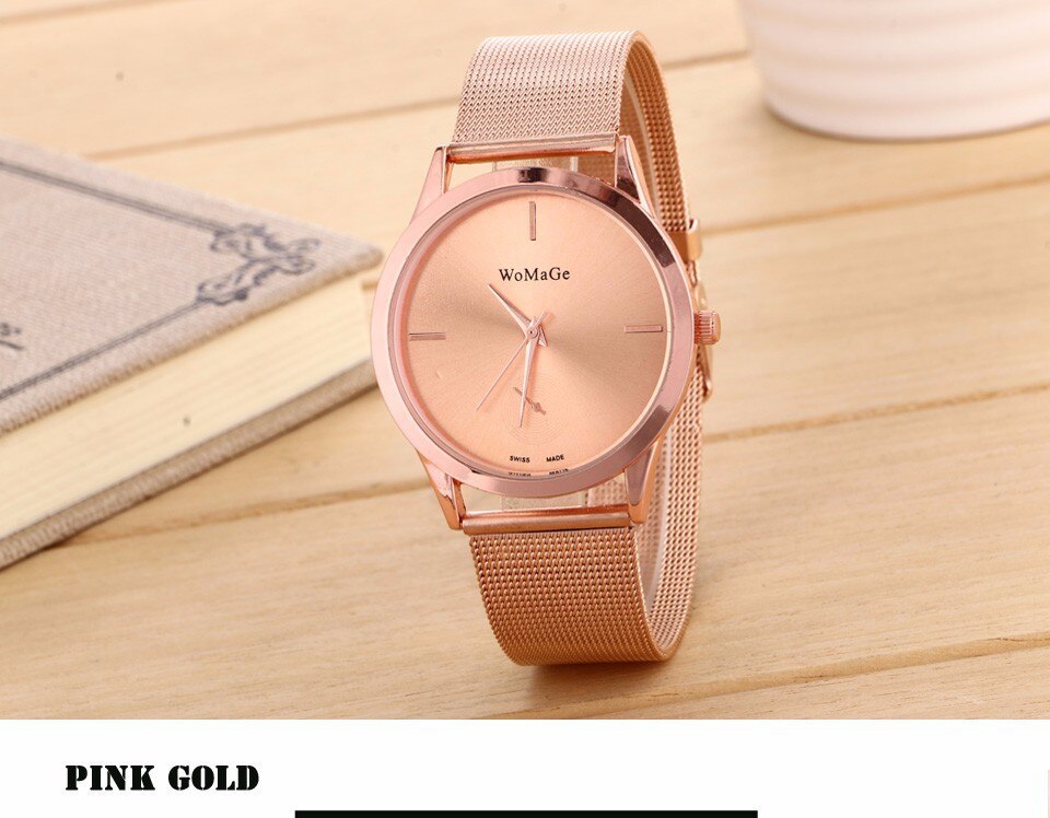 Fashion Alloy Belt Mesh Watch Unisex women's watches Minimalist Style Quartz Watch relogio feminino saat Watches for women null