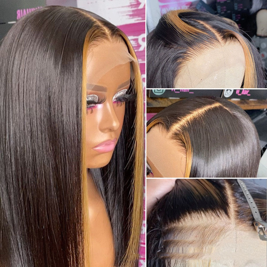 Highlight Ombre  Transparent Lace Wig Human Hair null