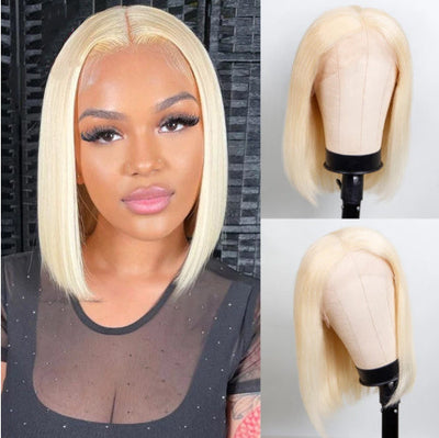 613 Blonde Bob Wig Short Straight Human Hair Wigs For Women null