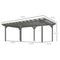 12’ x 20’ Outdoor Pergola, Wood Gazebo Grape Trellis with Stable Structure for Climbing Plant Support, Gray - Morderncharm store