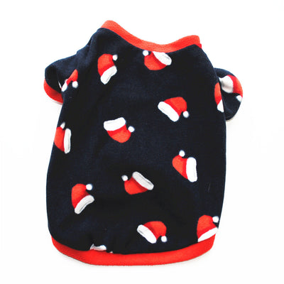 Dog Christmas Clothing Optional Classic Pattern Christmas Hat Ginger Cake Autumn And Winter Pullover Fluffy Jacket Warm Hoodie null