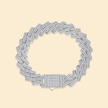 Prong-Set Cuban Link Bracelet