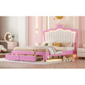 Princess Crown LED Bed with illuminated crown headboard, featuring soft lighting and elegant design for a magical bedroom decor.