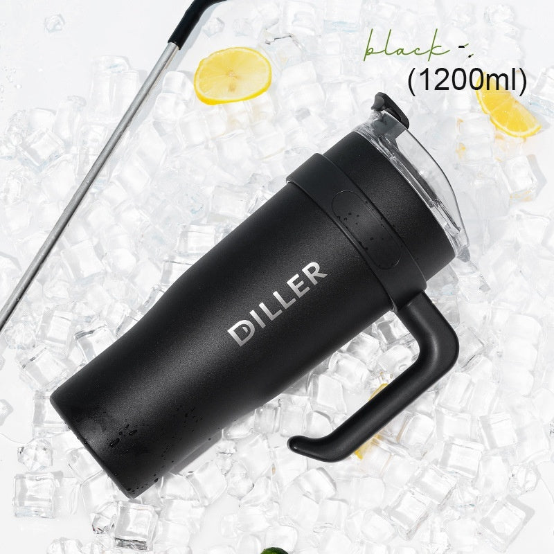 Stainless Steel Handle Car Water Straw Thermal Insulation Cup null