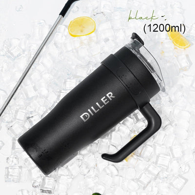 Stainless Steel Handle Car Water Straw Thermal Insulation Cup null