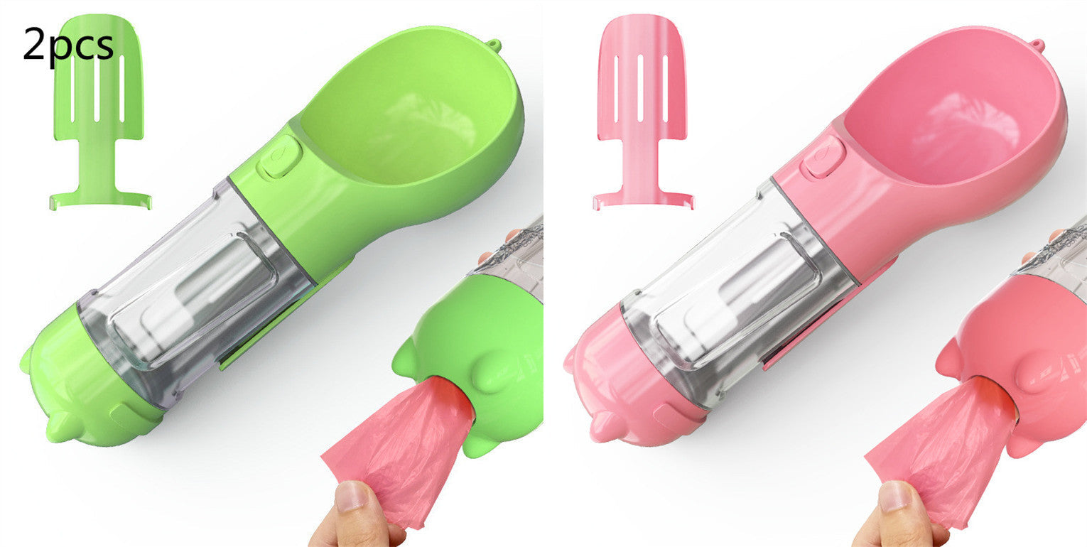 Pet Water Bottle Feeder Bowl Garbage Bag Storage Portable Pet Outdoor Travel 3 In 1 Dog Water Bottle null