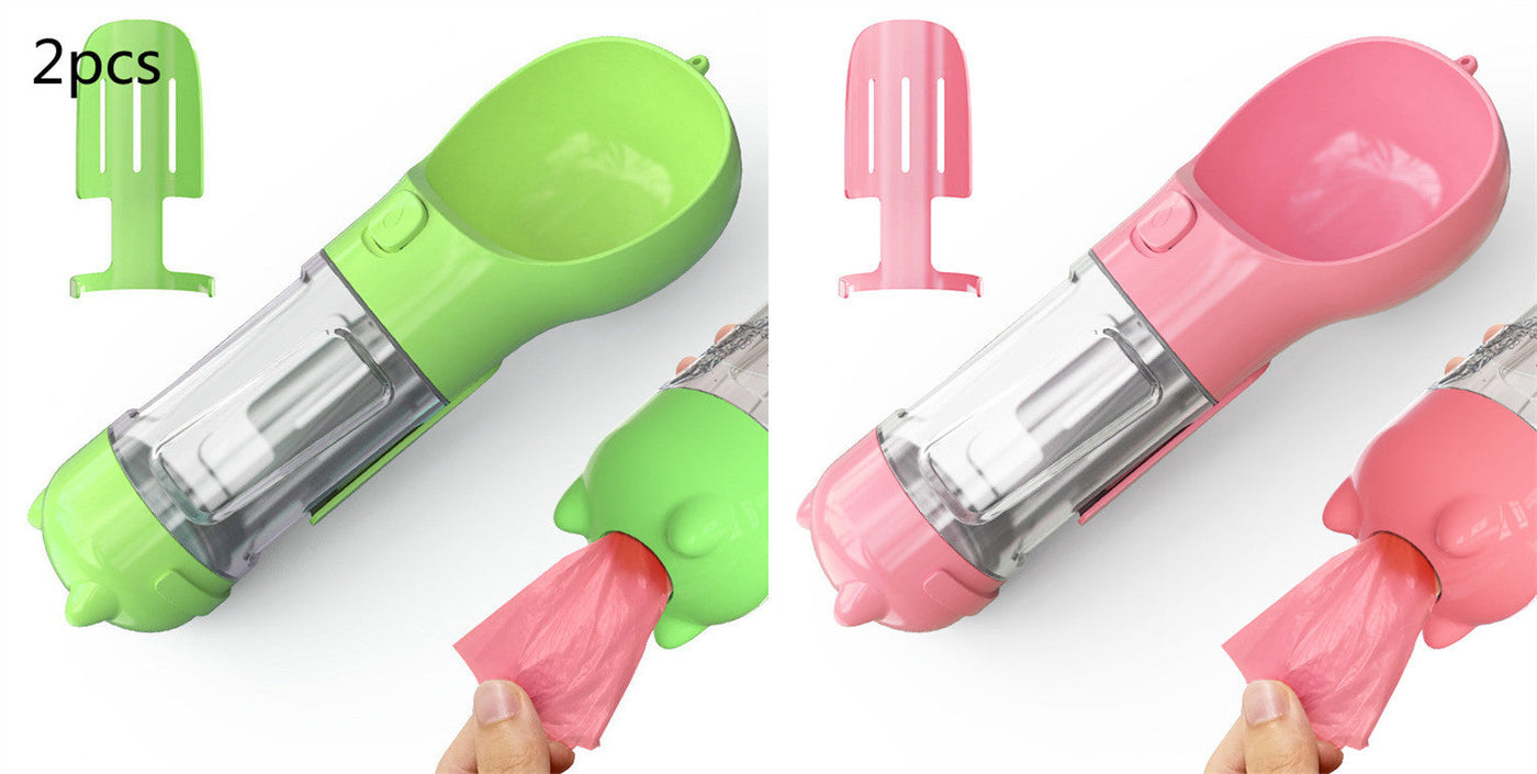 Pet Water Bottle Feeder Bowl Garbage Bag Storage Portable Pet Outdoor Travel 3 In 1 Dog Water Bottle null