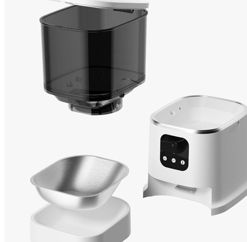 Pet Automatic Feeder Large Capacity Smart Voice Recorder APP Control Timer Feeding Cat Dog Food Dispenser With WiFi Pet Bowl null