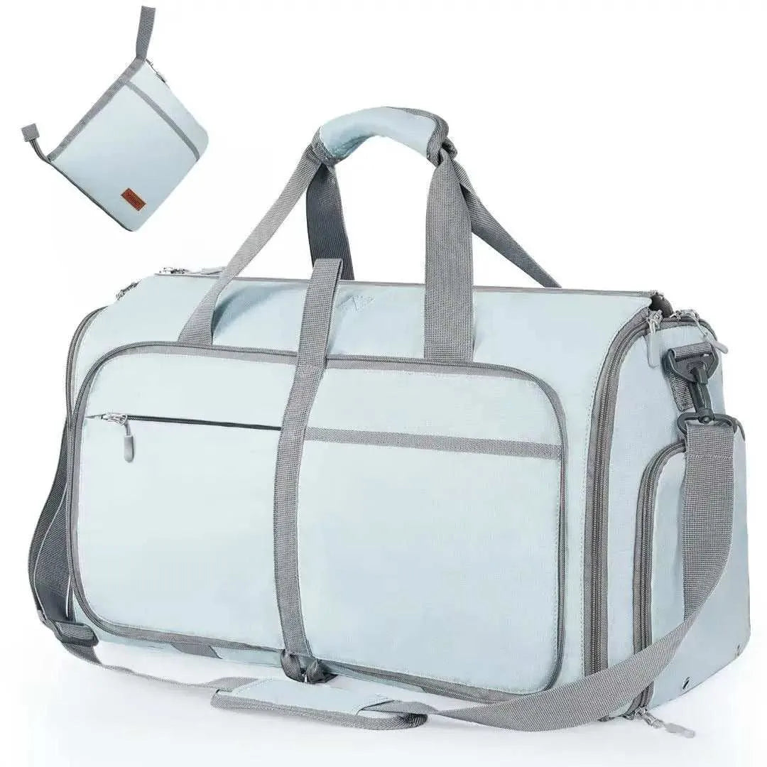 Large Capacity Travel Duffle Bag Women's Handbag Folding Suit Bag Waterproof Clothes Totes null