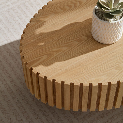 Modern Fluted Round Coffee Table - Morderncharm store