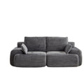Luxury wide-wale corduroy cloud couch with plush cushions in a cozy living room setting