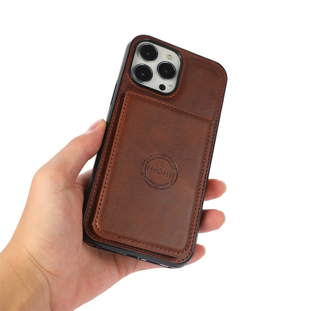 Leather Case Card Insertion Magnetic Wallet Protection Case Phone Case null