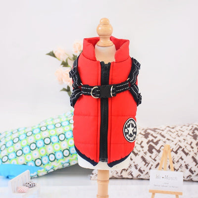 Waterproof Dog Clothes Winter Dog Coat With Harness Warm Pet Clothing Big Dog Jacket Chihuahua Labrador Coat Costume null