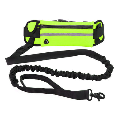 Hands Free Dog Leash Pet Walking And Training Belt With Shock Absorbing Bungee Leash For Up To 180lbs Large Dogs Phone Pocket And Water Bottle Holder null