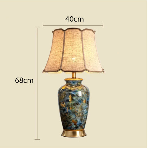 Table Lamp Bedroom Study Bedside Hotel Desk Reading Lamp Simple Villa Painted Creative Lamp - Morderncharm store