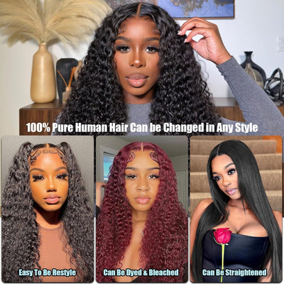 Front Lace Human Hair Wig Deep Wave Human Wigs null