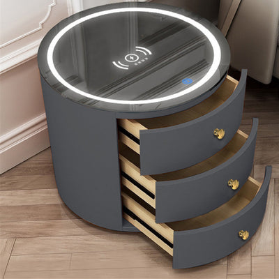 Round Bedside Table Intelligent Multi-function Audio Cabinet null