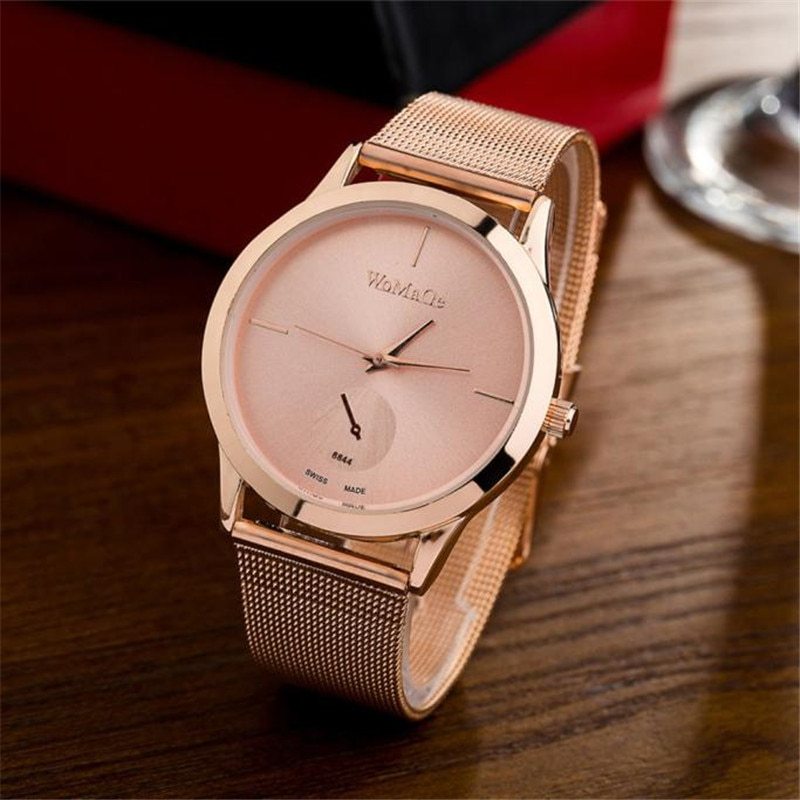 Fashion Alloy Belt Mesh Watch Unisex women's watches Minimalist Style Quartz Watch relogio feminino saat Watches for women null