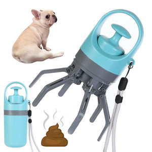 Portable Lightweight Dog Pooper Scooper With Built-in Poop Bag Dispenser Eight-claw Shovel For Pet Toilet Picker Pet Products null