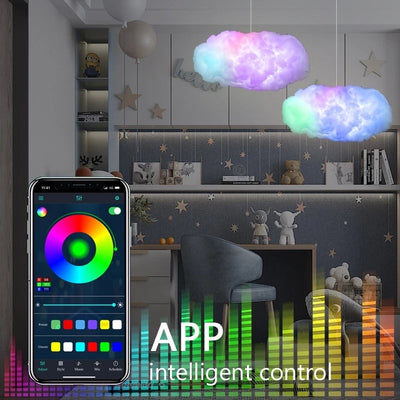 USB Cloud Light APP Control Music Synchronization 3D RGBIC Ambient Light Lightning Simulation Clouds Bedroom Room Light null