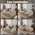 Double Chaise Lounge Chair Indoor,Oversized Upholstered Sleeper Cloud Couch,Deep Seat Luxury Sofa Bed,Sectional Sofa Chaise Love-seat,Corduroy Reading Chair For Living Room,No Assembly Required,White - Morderncharm store